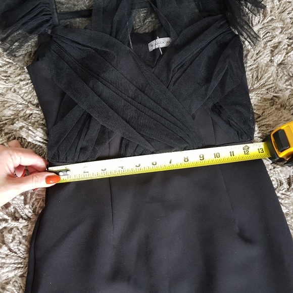 NWT Bianca and Bridgett "Jade" Elegant Midi Black Dress with Tulle Detail - Picture 13 of 16